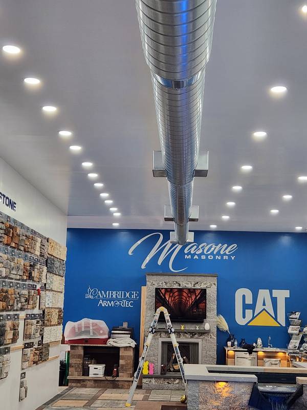 Vertical spiral duct installation