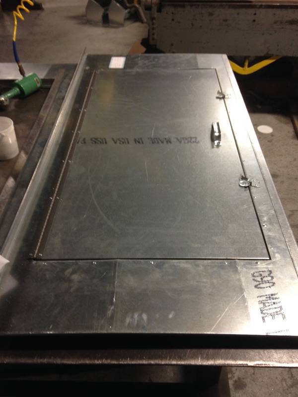 Sheet metal access panel with cam locks